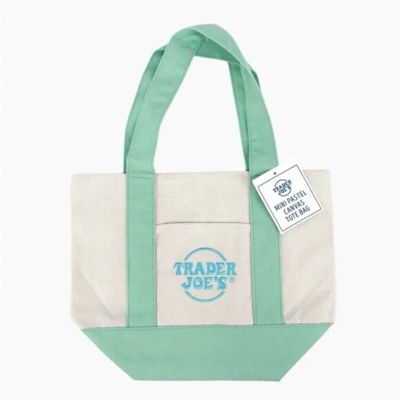 SUPER CUTE Trader Joe's Spring Limited Edition Mini Tote Bag - GREEN! - Picture 7 of 7